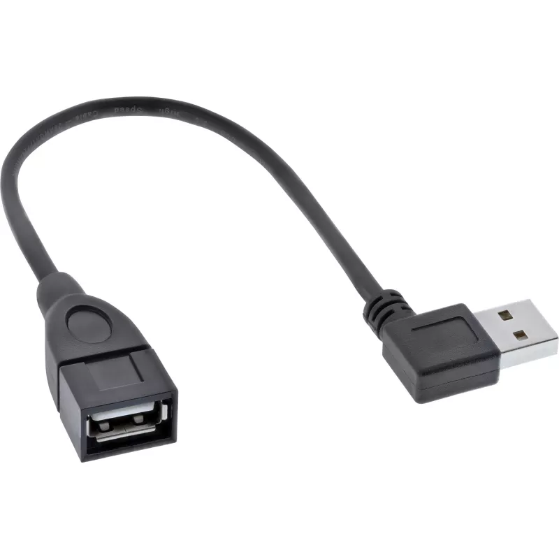 InLine USB 2.0 Smart kaabel nurga all ja pööratav A-tüüpi isane/emane must 0,2 m