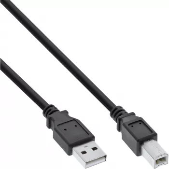 USB 2.0 kaabel – A-pistik / B-pistik, must, 7 m, InLine 34557X