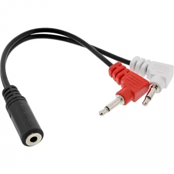 InLine Audio Plane kõrvaklappide adapterkaabel, 2x 3,5 mm isane kuni 3,5 mm emane 3 kontakti, 0,15 m