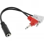 InLine Audio Plane kõrvaklappide adapterkaabel, 2x 3,5 mm isane kuni 3,5 mm emane 3 kontakti, 0,15 m