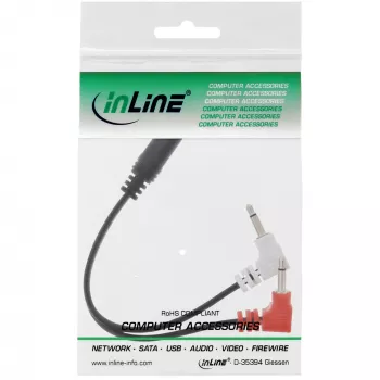 InLine Audio Plane kõrvaklappide adapterkaabel, 2x 3,5 mm isane kuni 3,5 mm emane 3 kontakti, 0,15 m