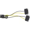 InLine toiteadapteri kaabel, 2x SATA isane / 8-kontaktiline PCI-Express isane, 0,15m