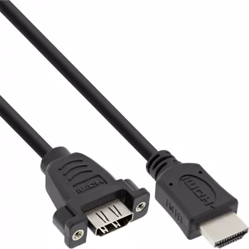 HDMI 4K2K adapter tüüp A-pistik / A-pesa äärikuga 0,6m InLine 17500B