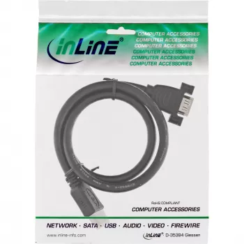 HDMI 4K2K adapter tüüp A-pistik / A-pesa äärikuga 0,6m InLine 17500B
