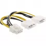 InLine toiteadapterkaabel, 2x 5,25-tolline isane / 8-kontaktiline PCI-Express isane, 0,15 m