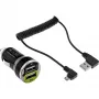 InLine USB DUAL+ KFZ laadimiskomplekt, toiteadapter 1 m spiraalkaabliga