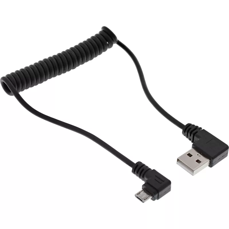 InLine USB DUAL+ KFZ laadimiskomplekt, toiteadapter 1 m spiraalkaabliga