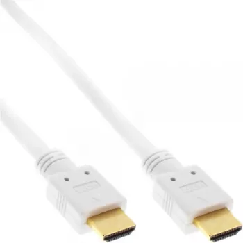 InLine kiire HDMI-kaabel Ethernetiga, M/M, valge, kullatud kontaktid, 2m