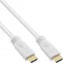 InLine High Speed HDMI kaabel Ethernetiga, M/M, valge, kuldsed kontaktid, 7,5m
