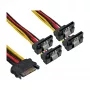 InLine SATA toite 1:4 kaabel emane / 4x SATA isane nurga all riividega 0,15m