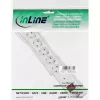 InLine pistikupesa riba CEE 7/3, 6-kohaline, ülepingekaitse, lüliti, valge