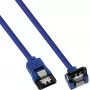 InLine SATA 6Gb/s ümarkaabel sinine nurga all 90° riividega 0,5m