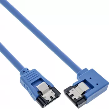 InLine SATA 6Gb/s ümarkaabel, üks ots 90° nurgaga, lukustitega, 0,3 m