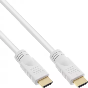 InLine High Speed HDMI kaabel with Ethernet, M/M, Valge, golden contacts, 5m