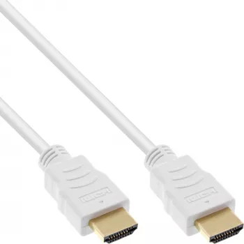 InLine High Speed HDMI kaabel with Ethernet, M/M, valge, kullatud kontaktidega, 3m
