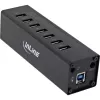 InLine USB 3.0 jaotur, 7 pordiga, alumiiniumkorpus, 2,5A toiteplokiga