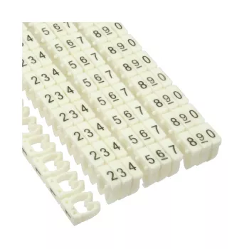 Kaablite märgistusrõngad InLine 4 mm, numbrid 0–9, 100 tk, valged