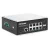 Intellinet Industrial 8-Port Gigabit Ethernet PoE+ Layer 2+ Web-Managed Switch with 2 SFP Ports IEEE 802.3at/af (PoE+/PoE) Compliant, PoE Power Budget up to 240 W, Layer 2+/Layer 3 Lite, IP30-Rated Metal Housing, Self-Healing Network, Endspan, DIN-Rail Mo