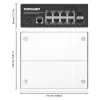 Intellinet Industrial 8-Port Gigabit Ethernet PoE+ Layer 2+ Web-Managed Switch with 2 SFP Ports IEEE 802.3at/af (PoE+/PoE) Compliant, PoE Power Budget up to 240 W, Layer 2+/Layer 3 Lite, IP30-Rated Metal Housing, Self-Healing Network, Endspan, DIN-Rail Mo