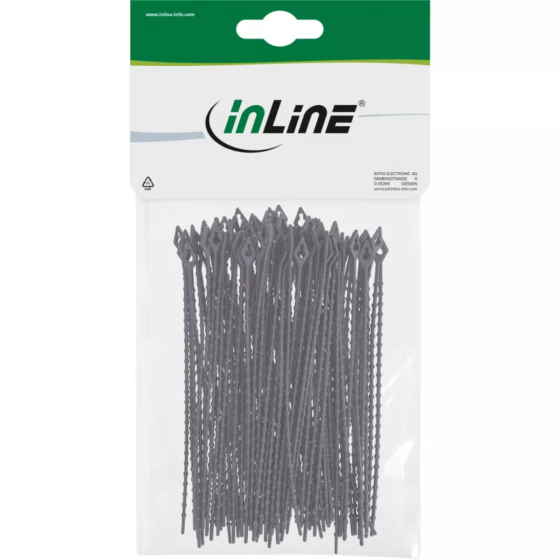 Kaablisidemed InLine 100 mm mustad, 100 tk pakendis — 100 mm pikkus, must, 100 tk