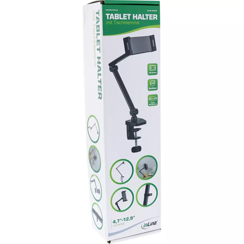 Tahvelarvuti hoidik InLine 55721S Must Klamber Kuni 12,9 tolli