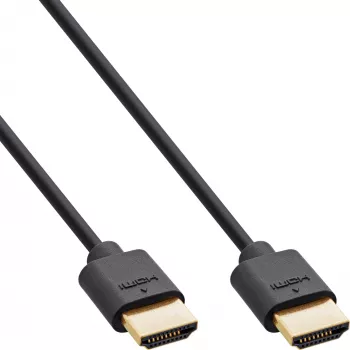 InLine Slim Ultra High Speed HDMI-kaabel M/M 8K4K kullatud must 1 m