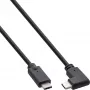 InLine USB 3.2 Gen.2 kaabel, USB-C isane/isane nurgaga, must, 1m