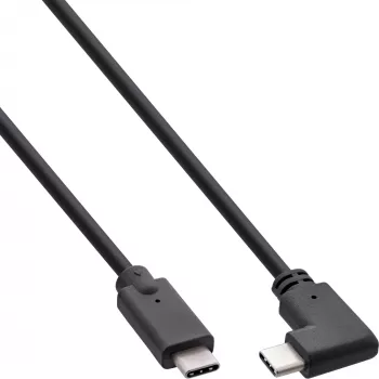 InLine USB 3.2 Gen.2 kaabel, USB-C isane/isane nurga all, must, 1,5m