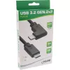 InLine USB 3.2 Gen.2 kaabel, USB-C isane/isane nurga all, must, 1,5m