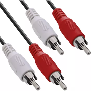 InLine helikaabel, 2x RCA isane/isane 15m, isane, 2 x RCA, isane, 15 m, must