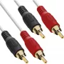 InLine RCA kaabel 2x RCA isane / isane kullatud 0,5 m, Isane, 2 x RCA, Isane, 0,5 m, Valge