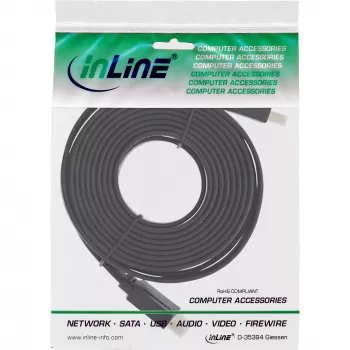 InLine HDMI lamekaabel, kiire kaabel Ethernetiga, kullatud, must, 3 m