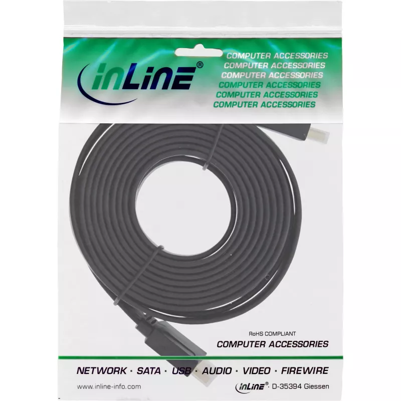 InLine HDMI lamekaabel, kiire kaabel Ethernetiga, kullatud, must, 3 m