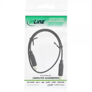 InLine HDMI lamekaabel, kiire kaabel Ethernetiga, kullatud, must, 0,5 m