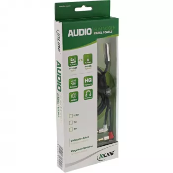InLine õhuke Audio lennukipistme kaabel 2x 3,5mm M 1x F, 0,15m