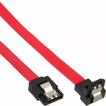 InLine SATA kaabel 150 / 300 / 600 S-ATA ühenduste jaoks, nurgaga, riividega 90°, 0,15 m