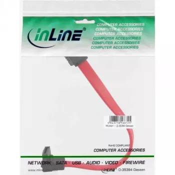 InLine SATA kaabel 150 / 300 / 600 S-ATA ühenduste jaoks, nurgaga, riividega 90°, 0,15 m
