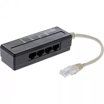 InLine 4-suunaline telefonipordi jaotur, RJ45-pistik neljale RJ45-pesale, 0,15 m