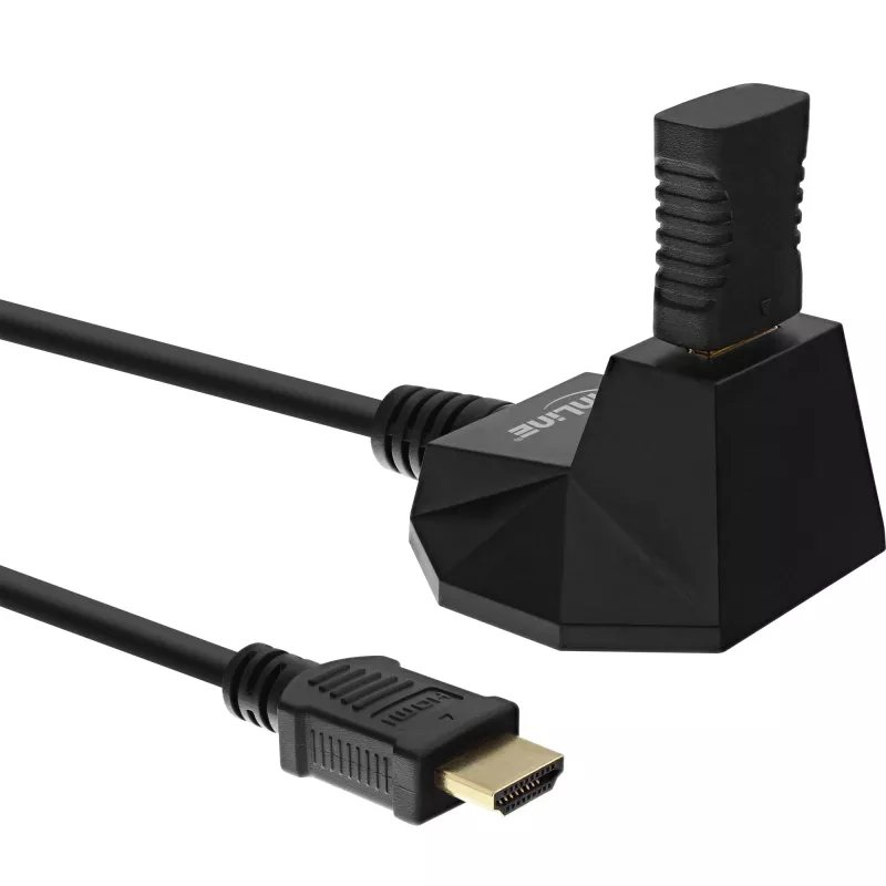 InLine HDMI Station, HS HDMI kaabel Ethernetiga, isane/emane, must, kullatud kontaktid, 1 m