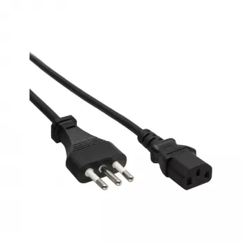 Toitekaabel InLine 3 m — Itaalia (tüüp L) isane 3-kontaktilisele IEC C13 isasele, 250 V 10 A