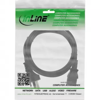 InLine toitekaabel, Austraalia 3-kontaktilisele IEC C13 isasele, 0,5 m