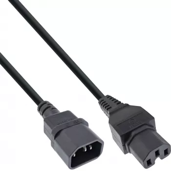 InLine toitekaabli pikendus, kuumakindel ühendus IEC-C15/IEC-C14 sirge, 1,8m