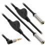 InLine Õhuke Audio Y-kaabel 3,5 mm isane / 2x emane, helitugevuse reguleerimisega 0,25 m