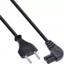 InLine toitekaabel, Euro isane / Euro8 isane nurga all, must, 3m