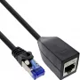 InLine RJ45 liidesekaitse Cat.6A S/FTP, RJ45 M/F, must, 0,2 m