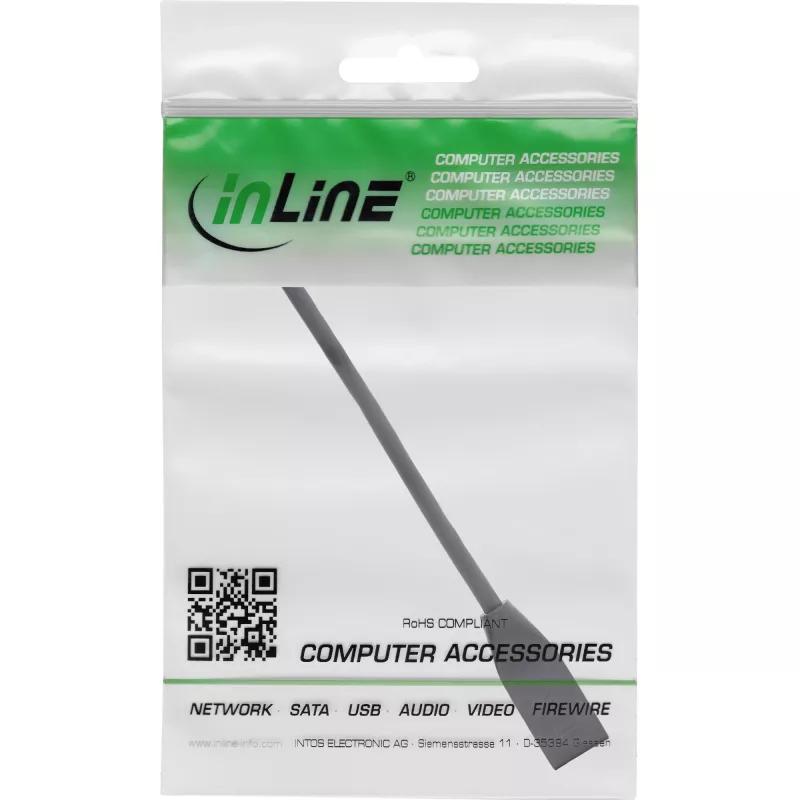 InLine RJ45 liidesekaitse Cat.6A S/FTP, RJ45 M/F, must, 0,2 m
