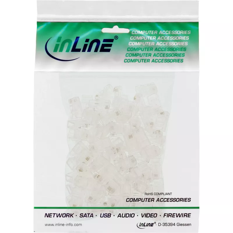 InLine modulaarpistik 8P4C RJ45 lintkaabli pressimiseks ISDN 100 tk