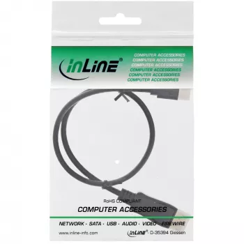 InLine Mini DisplayPort–DisplayPorti kaabel, must, 0,5 m