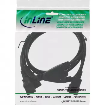 InLine toite Y-kaabel Saksa tüüp F 1x IEC-C14 kuni 2x IEC-C13 5m