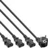 Y-toitekaabel 1x CEE 7/7 / 3x 3pin IEC C13 isane InLine 16657I must 5m